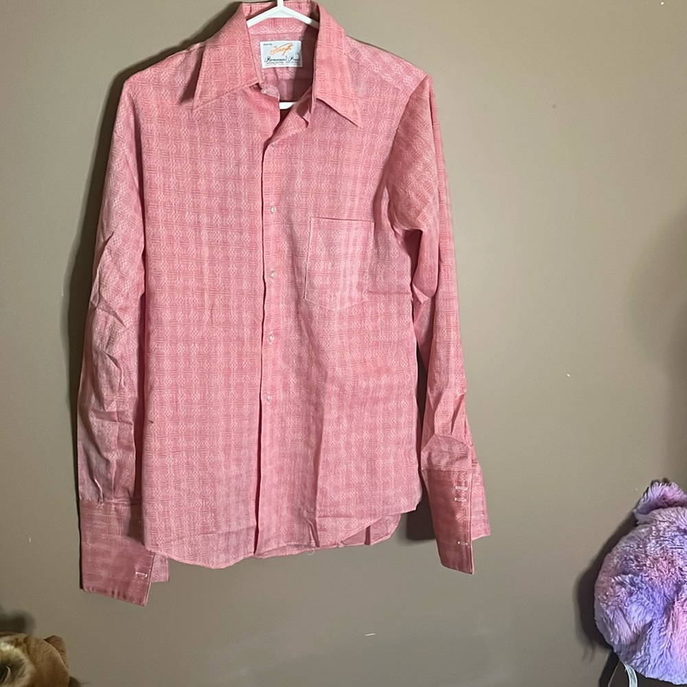 😄1970’s vintage permanent press pink dress shirt